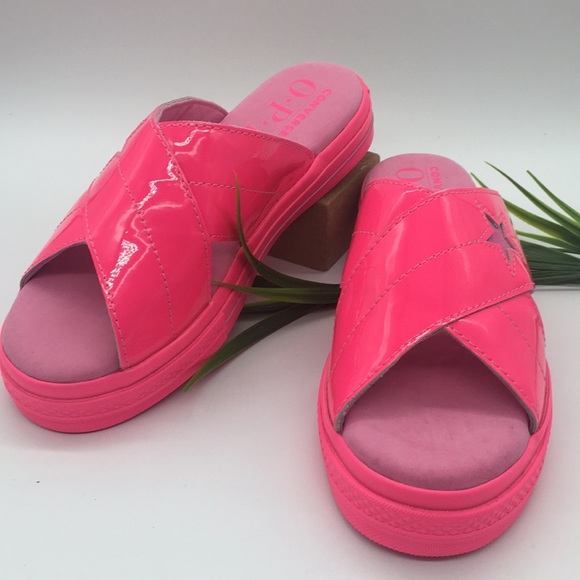 CONVERSE ONE STAR SLIDE HYPER PINK/LT STRAWBERRY - Picture 7 of 8